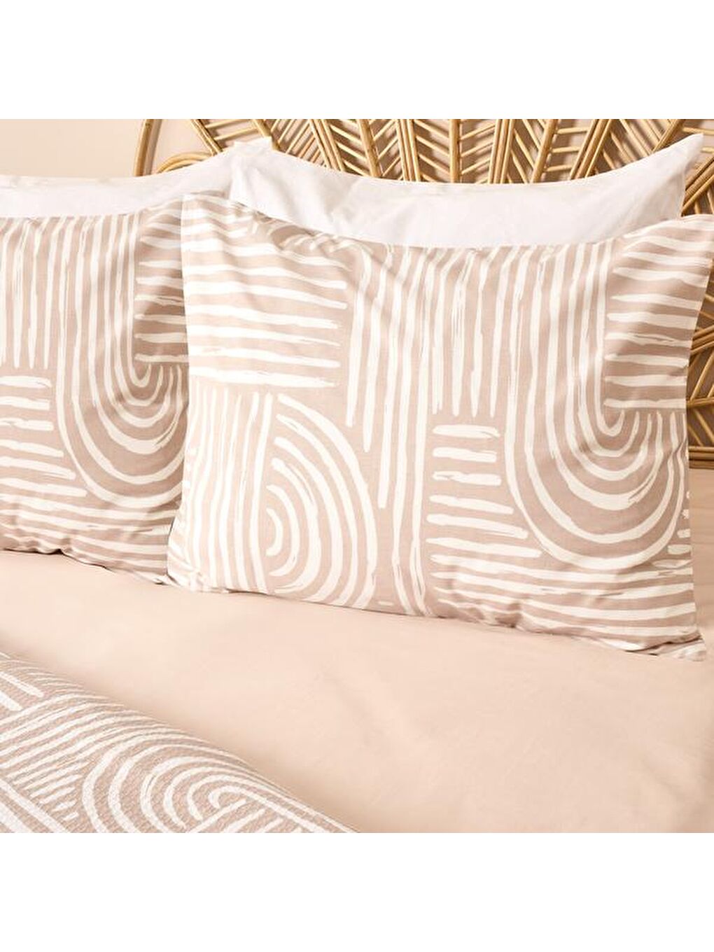 Soft Ceratonia Çift Kişilik Pike Takımı - Bej-4