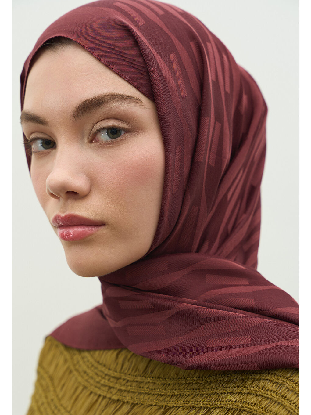 Mor NARA PAMUK FLOŞ JAKARLI ŞAL ERİK ÇÜRÜĞÜ-3