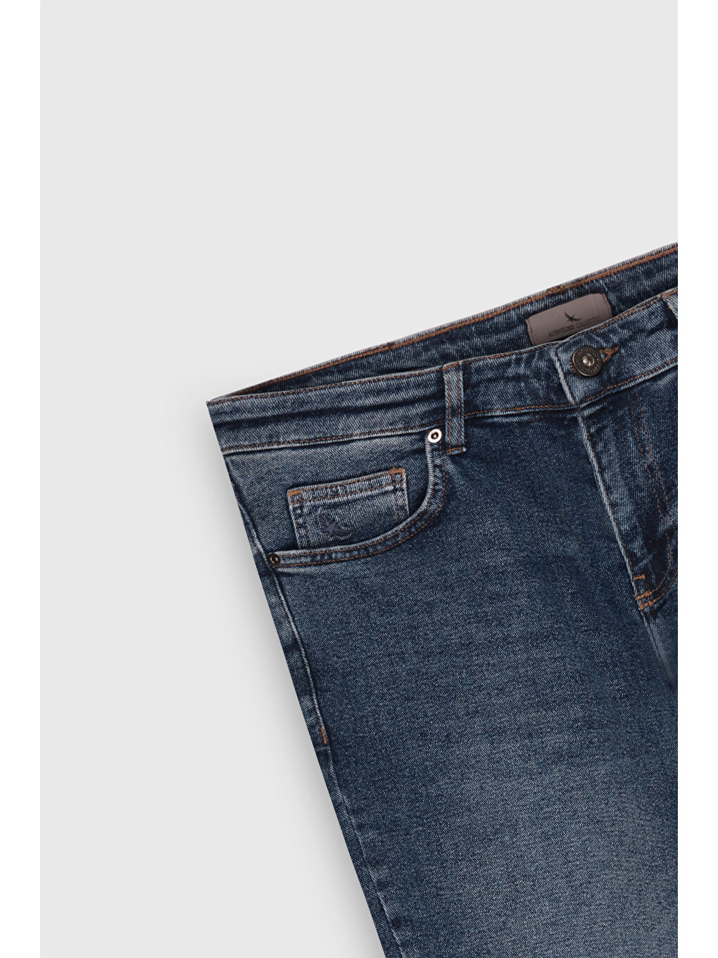 Erkek İndigo Pamuklu Esnek Slim Fit Dar Kesim 5 Cep Jean Denim Pantolon-7