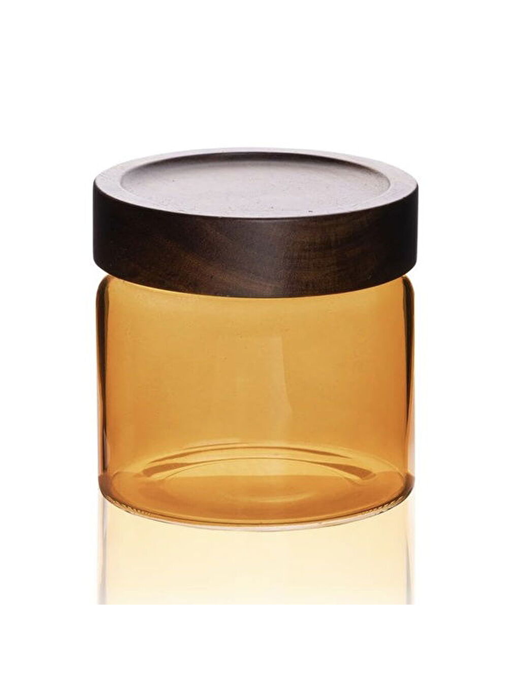 Sarı Akasya Yuvarlak Cam Kavanoz - Amber - 500 ml-2