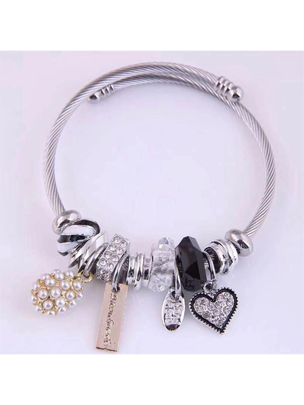 Gri Çelik Bileklik Kapli