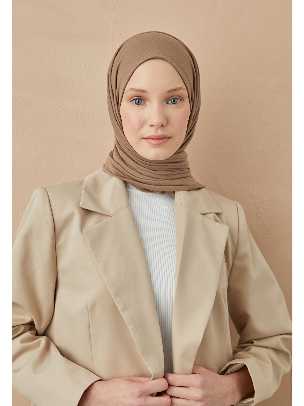 Kahverengi Penye Şal Koyu Vizon