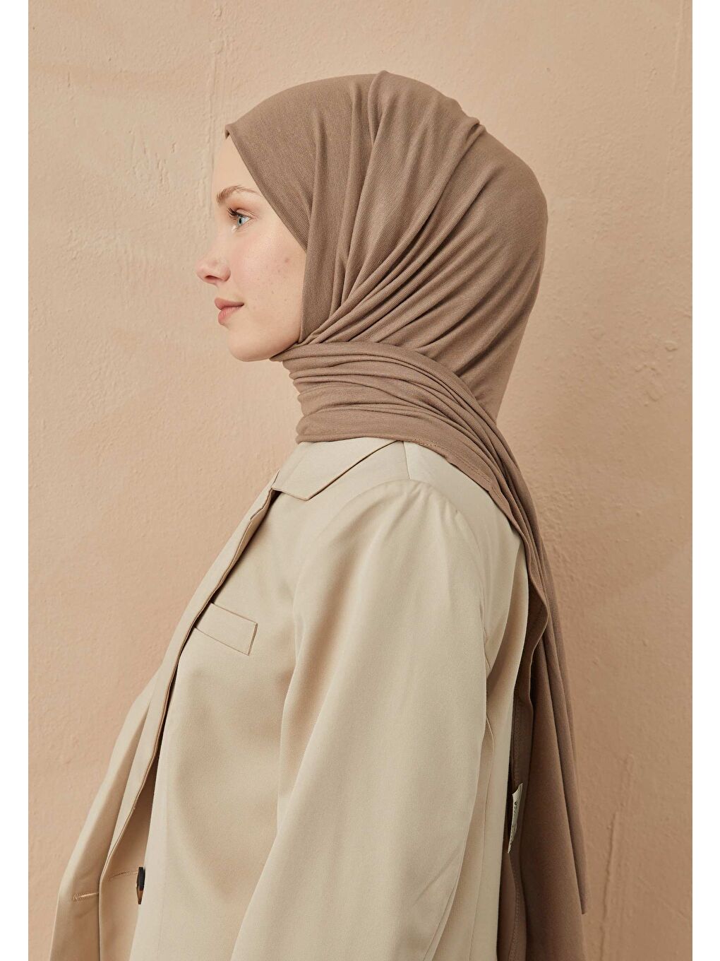 Kahverengi Penye Şal Koyu Vizon-3