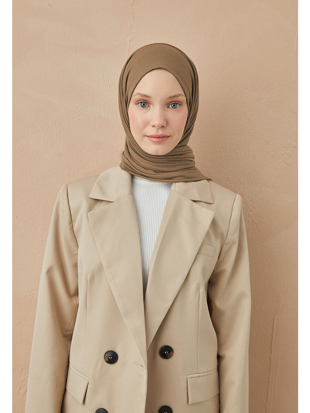 Kahverengi Penye Şal Koyu Vizon-4