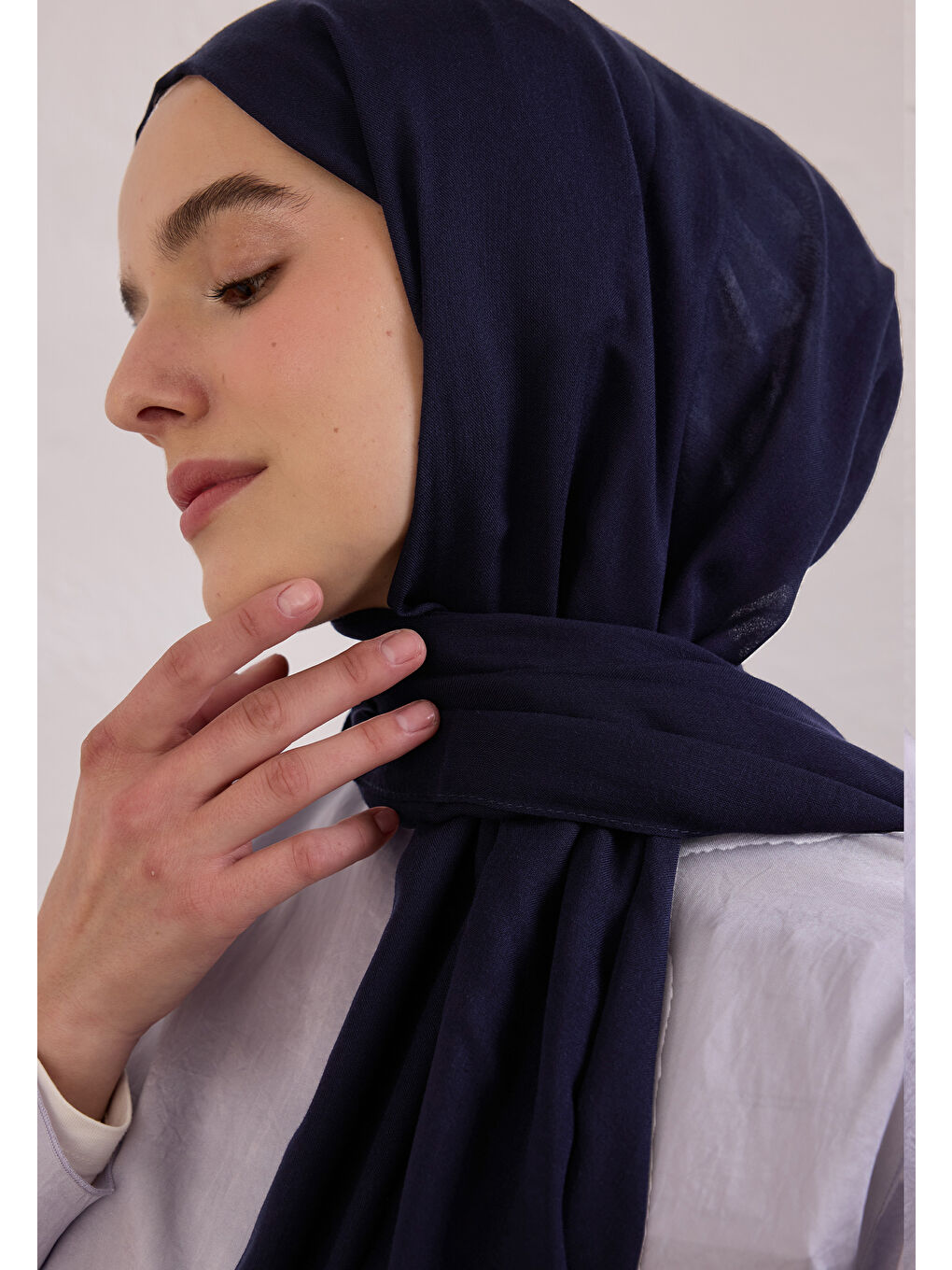 Lacivert Soft Viskon Şal Koyu Lacıvert-1