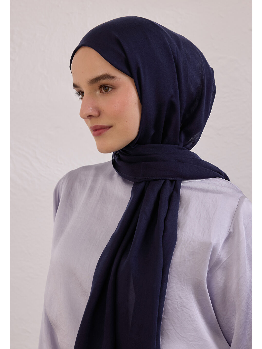 Lacivert Soft Viskon Şal Koyu Lacıvert-3