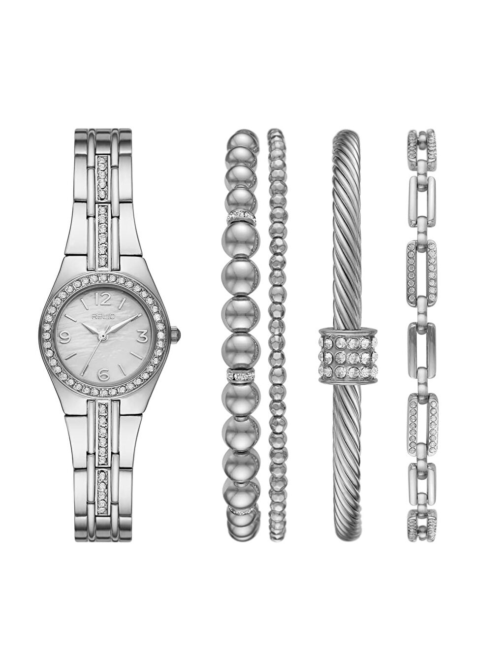 Gri RL-ZR97007 Kadın Kol Saati ve Bileklik Seti