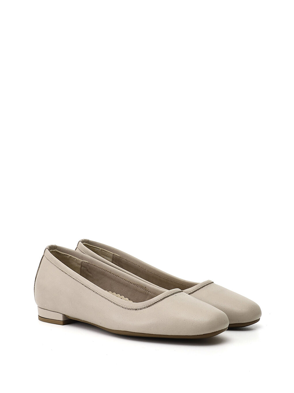 Bej Kadın YENİ BEJ Hakiki Deri Babet-1