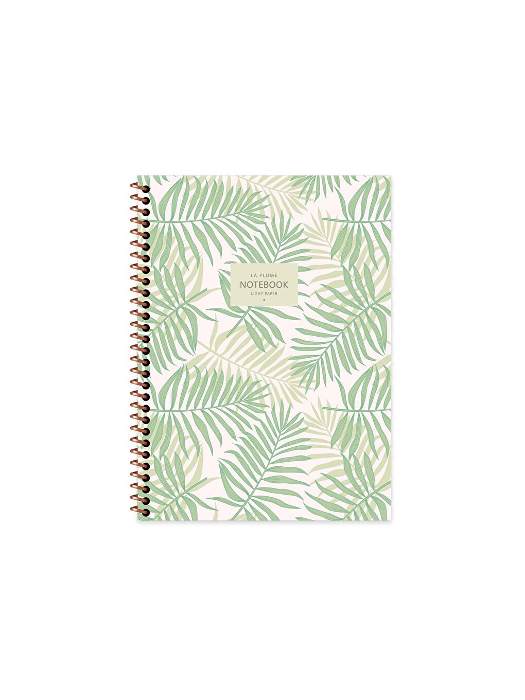 16.5x22.5 Kareli Defter La Plume Leaves - Yeşil
