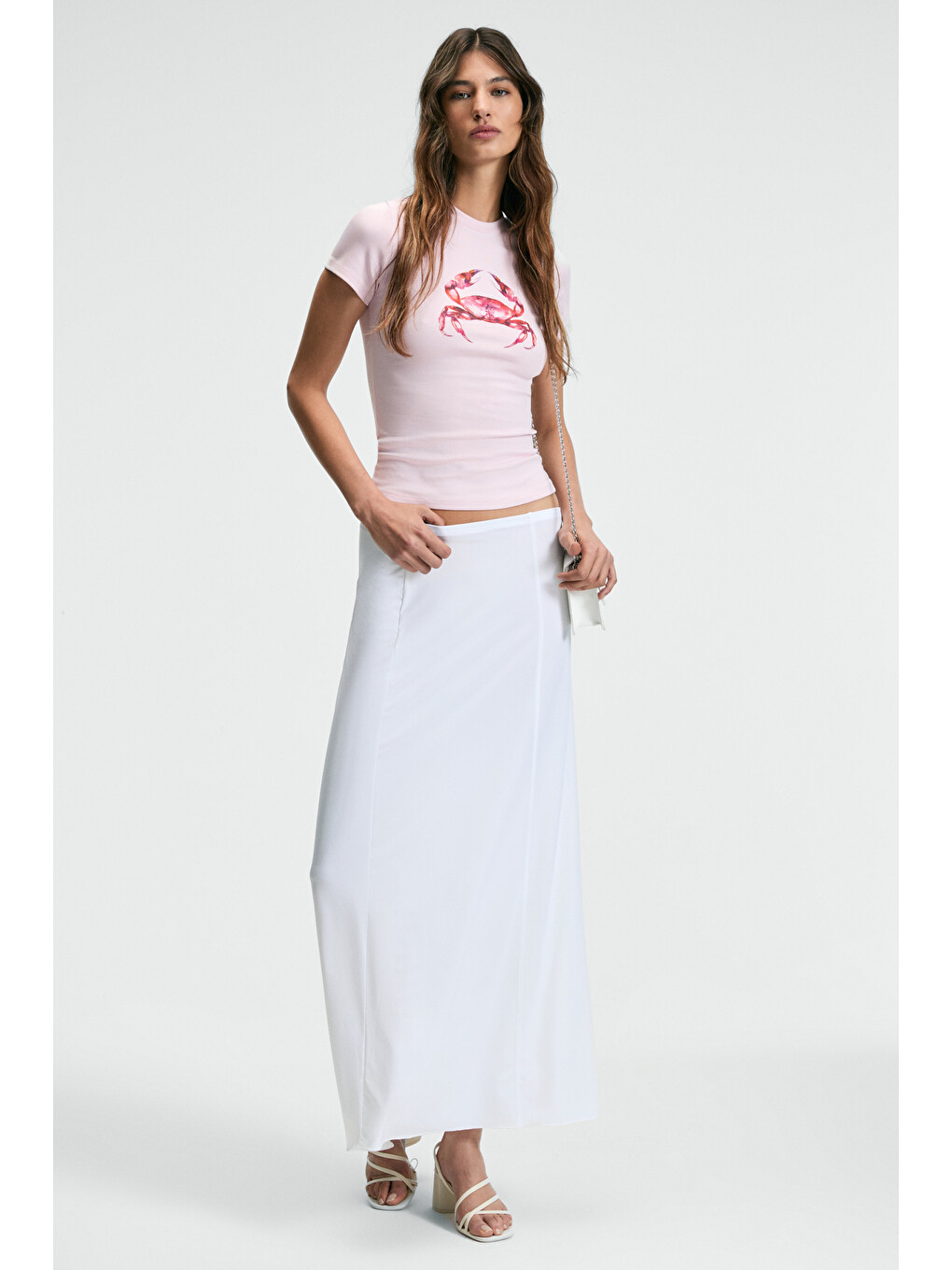Athea Kadın Bisiklet Yaka Kısa Kollu Önü Baskılı Slim Pembe T-shirt-4