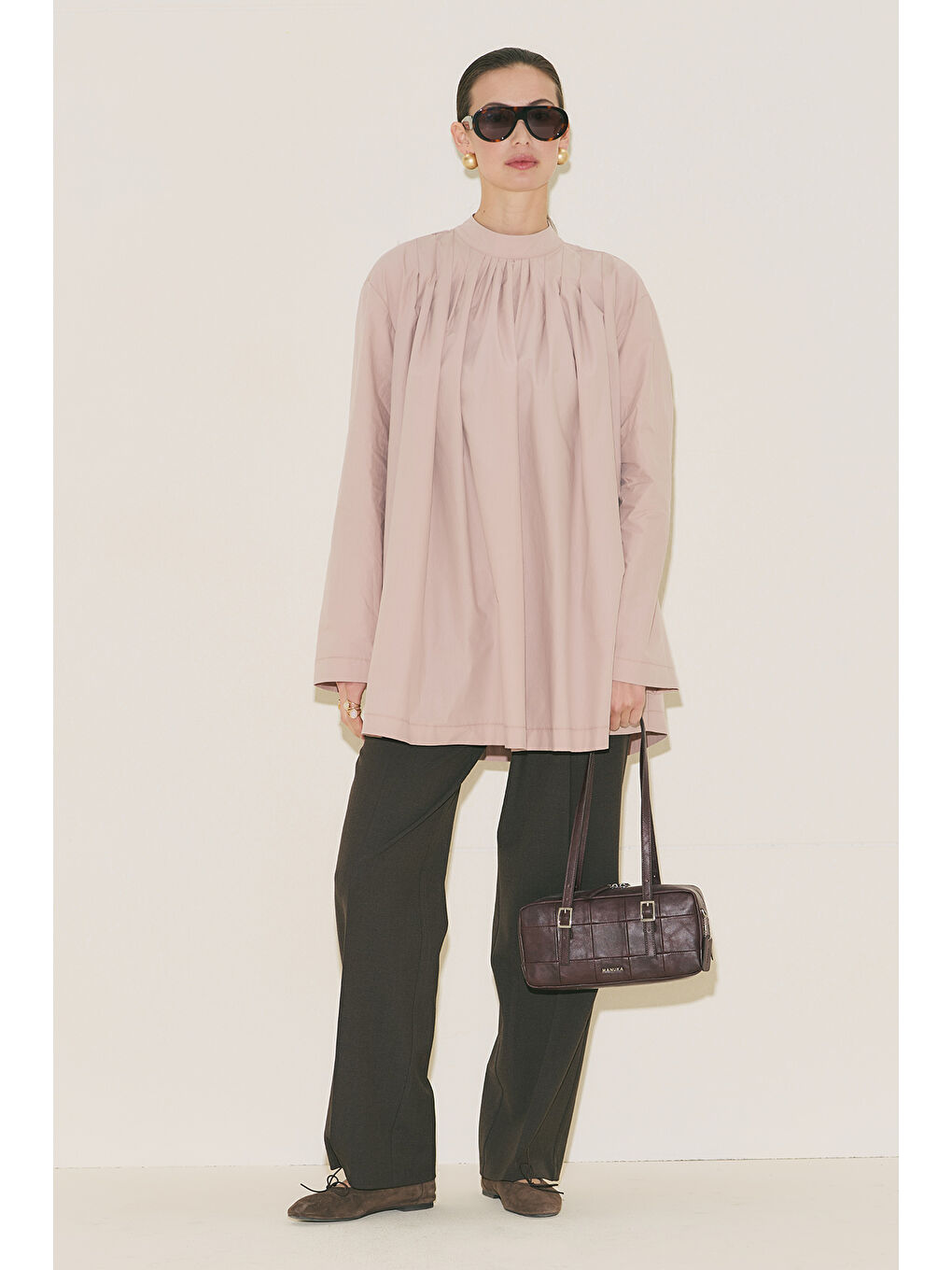 Pliseli Tunik Pembe
