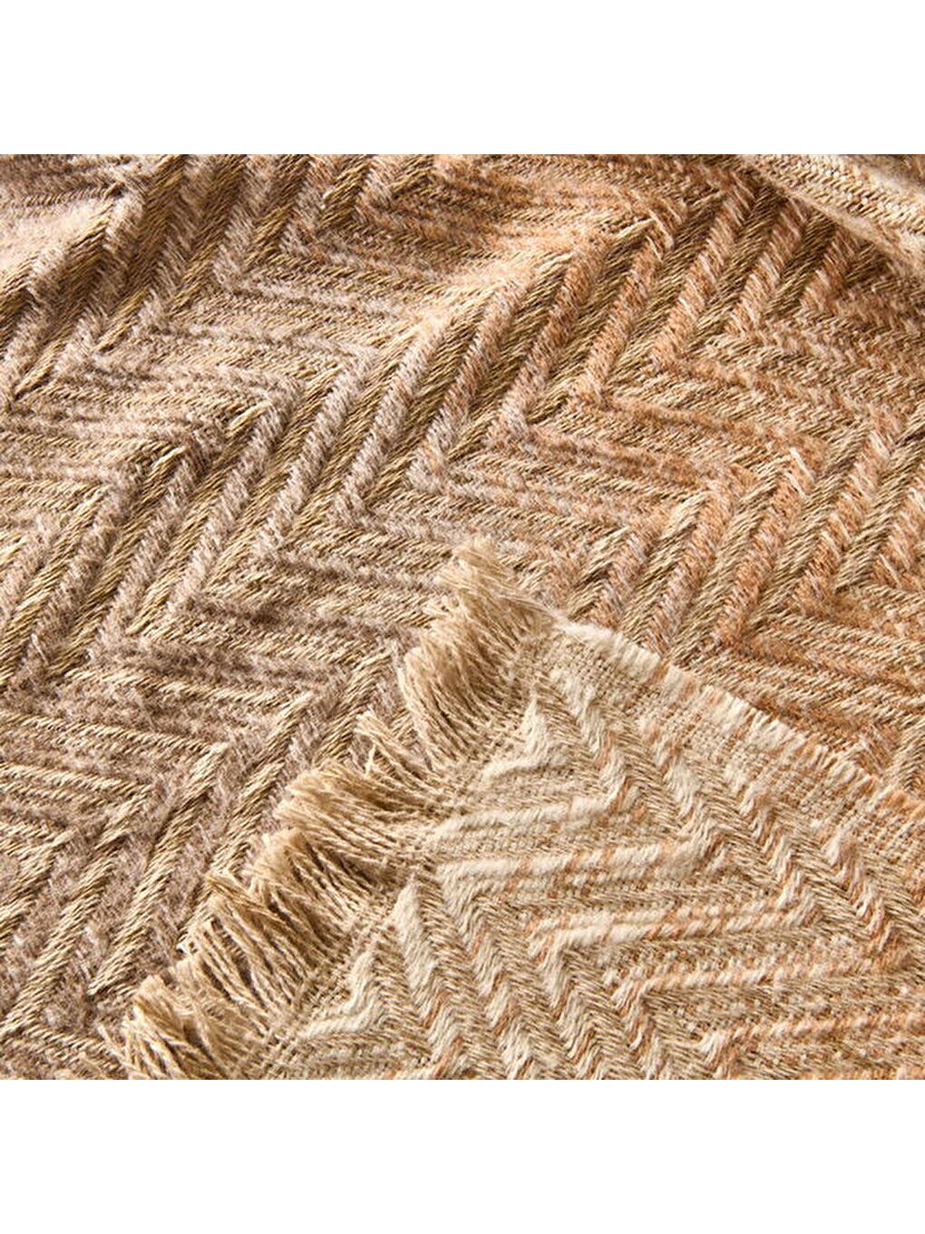 Soft Nevira Pamuklu Tv Battaniyesi - Bej - 130x170 cm-1