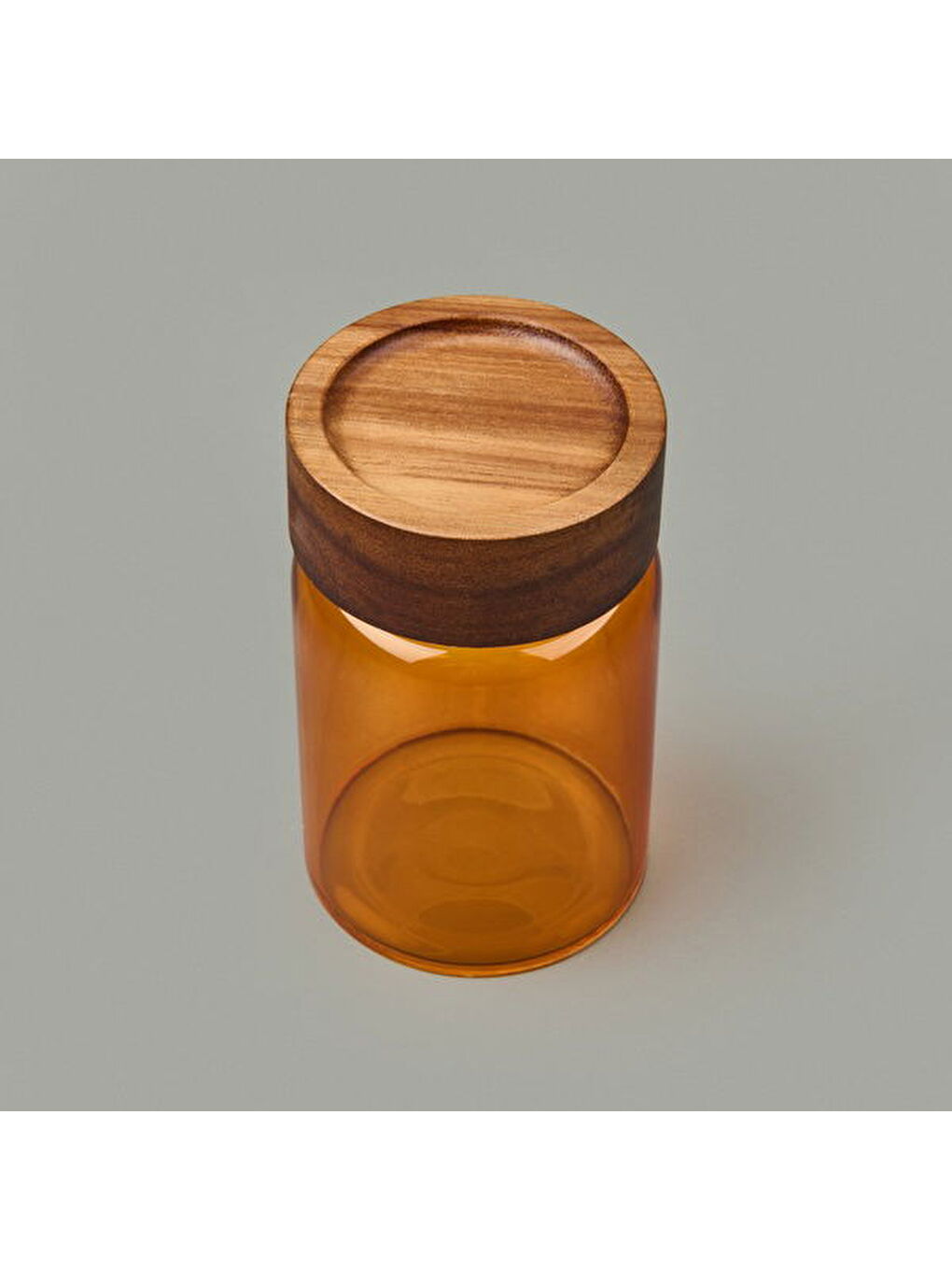 Sarı Akasya Yuvarlak Cam Kavanoz - Amber - 250 ml-3