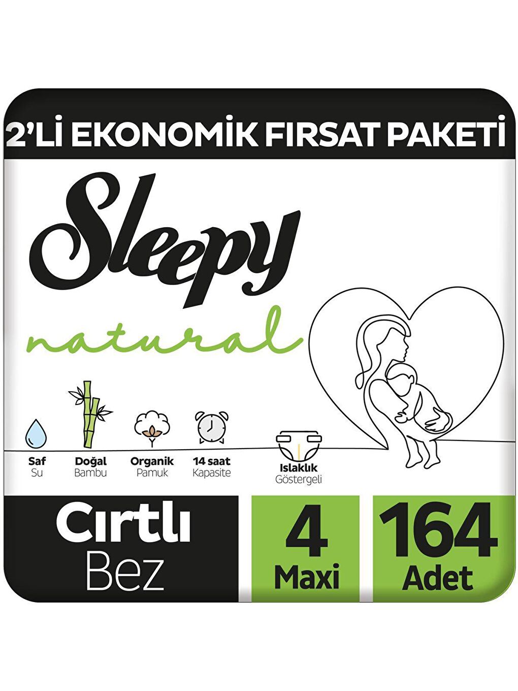 Sleepy 2'li Paket Bebek Bezi 4 Numara Maxi 164 Adet