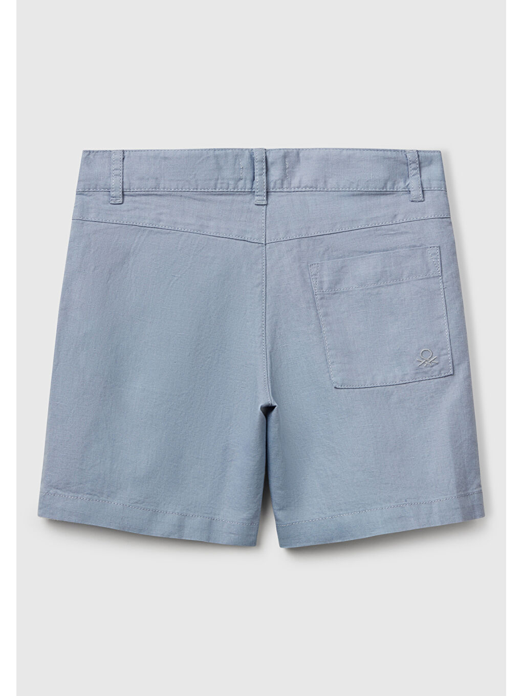 Erkek Çocuk Mavi İşlemeli Logo Detaylı Cepli Bermuda Şort-1