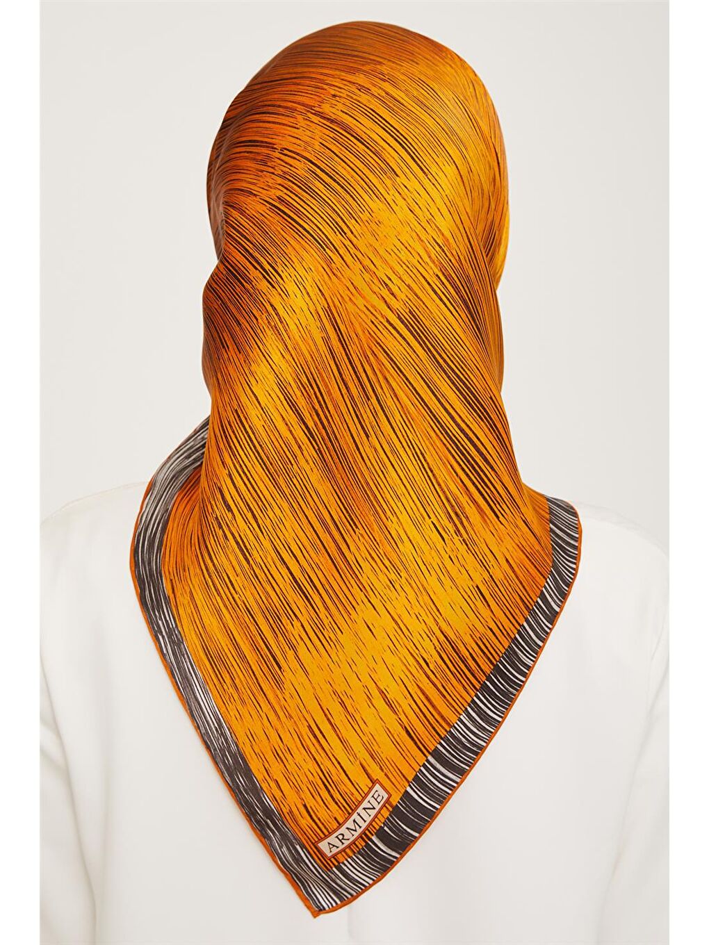 Turuncu Twill İpek Eşarp 23Ka9005 34-3