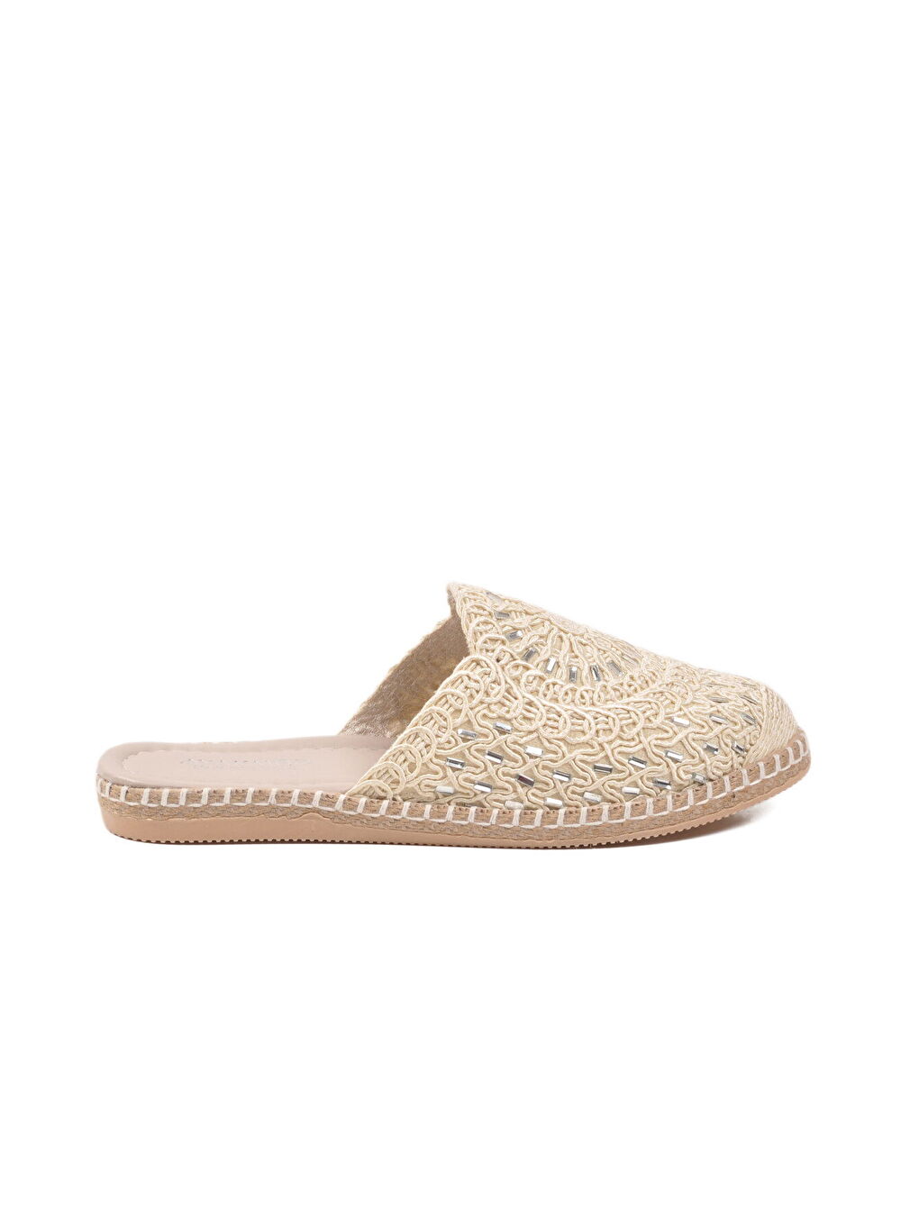 Bej Örme Hafif İnce Taban Kadın Günlük Terlik 473134 Z-1