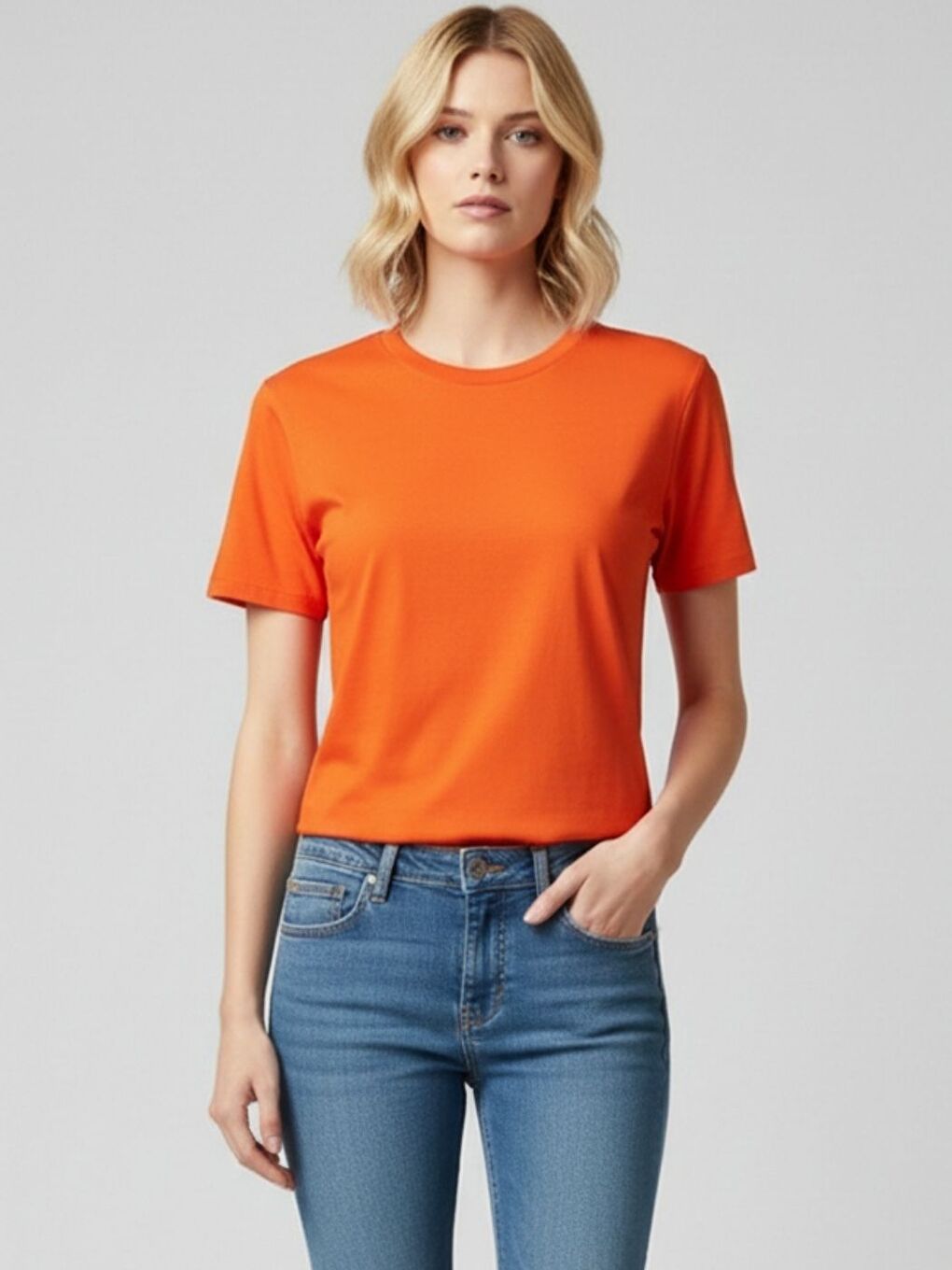 Kadın Turuncu Brooklyn 1898 Eller Baskılı Tişört