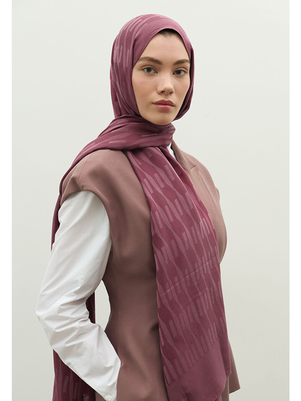 Lila NARA PAMUK FLOŞ JAKARLI ŞAL ŞAKAYIK-3