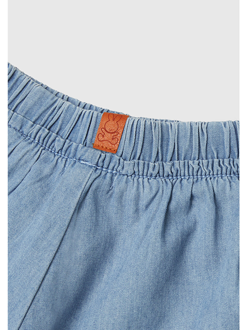 Mavi Bebek Denim Beli Lastikli Logo Etiketli Denim Şort-2