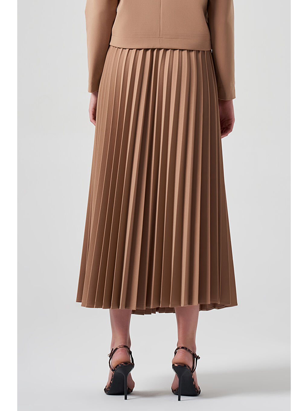 Kahverengi Piliseli Etek 8037 Camel-2