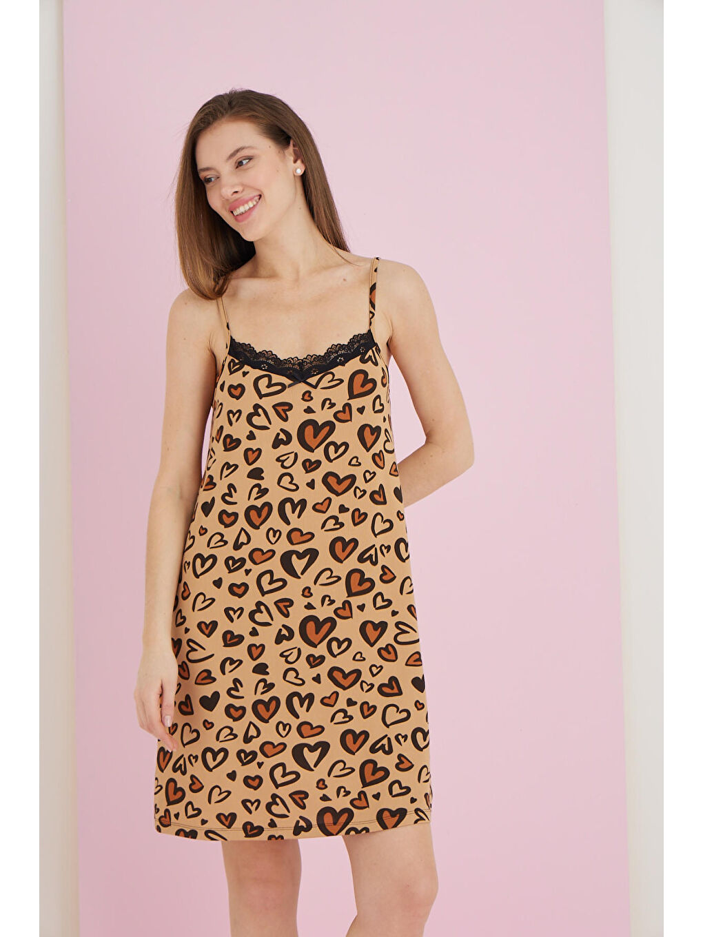 Kahverengi Bamboo İp Askılı Tunik 7056-8