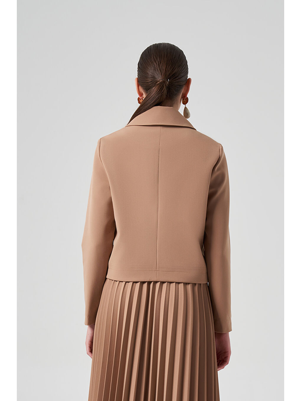 Kahverengi Kısa Ceket 6037 Camel-4