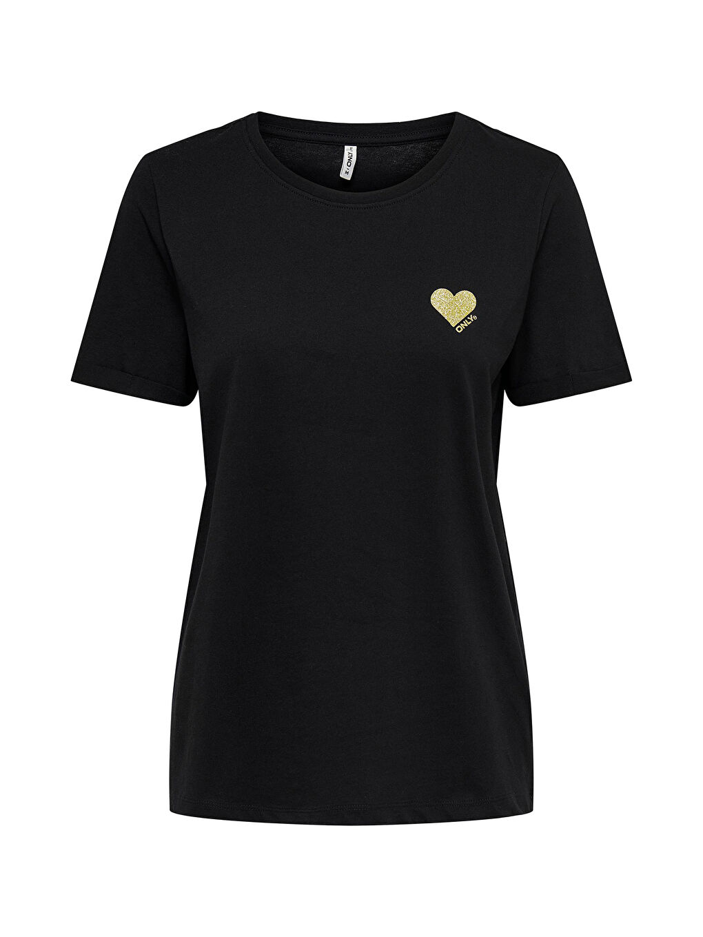 Siyah Onlkita % 100 Pamuk Regular Fit Bisiklet Yaka Kadın T Shirt 15244714-5