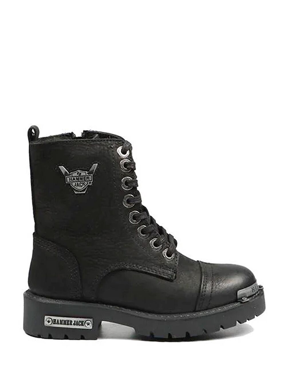 Hakiki Deri Siyah Yıkama Nubuk Unisex Çocuk Bot