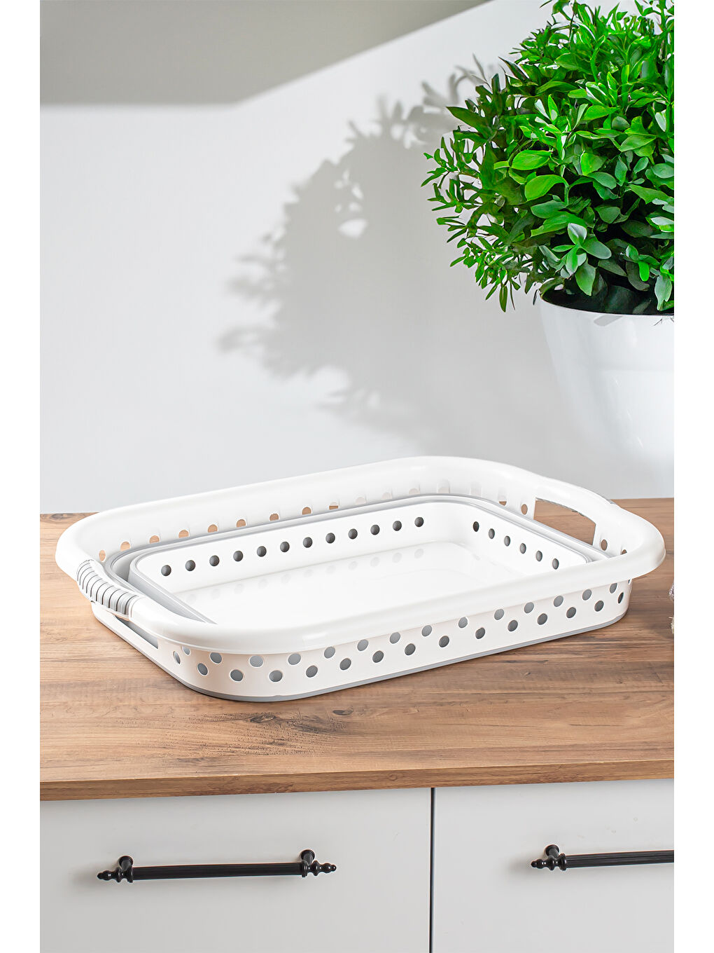 Gri 565 Katlanabilir Çamaşır Sepeti Akordiyon Katlanır Sepet Mega Boy Katlanır Çamaşır Sepeti 41LT-2