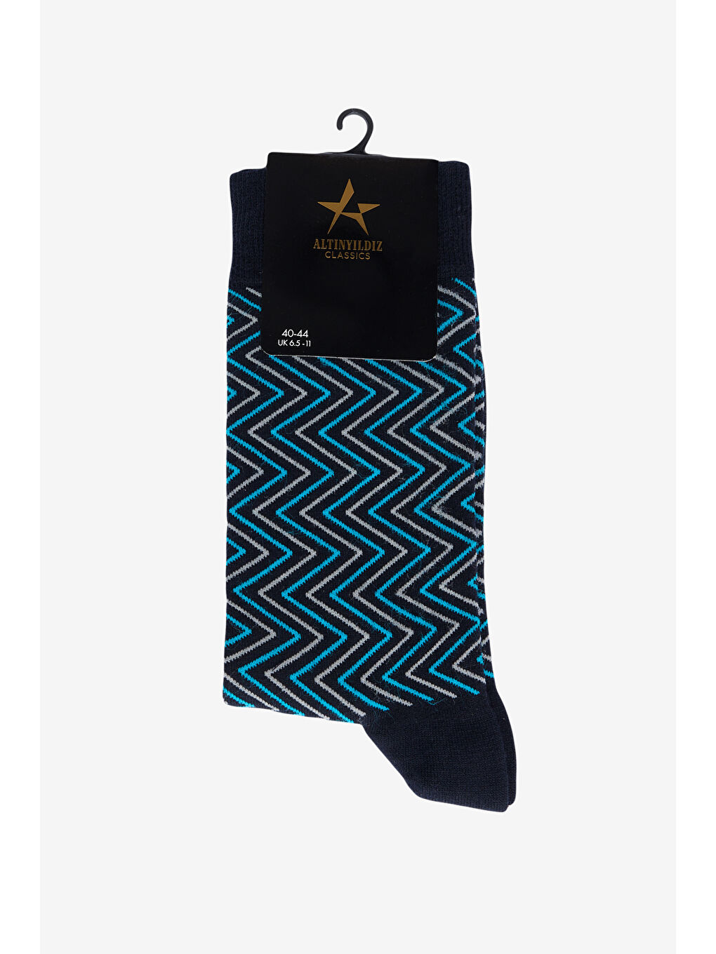 Erkek Lacivert-Mavi Desenli Soket Çorap