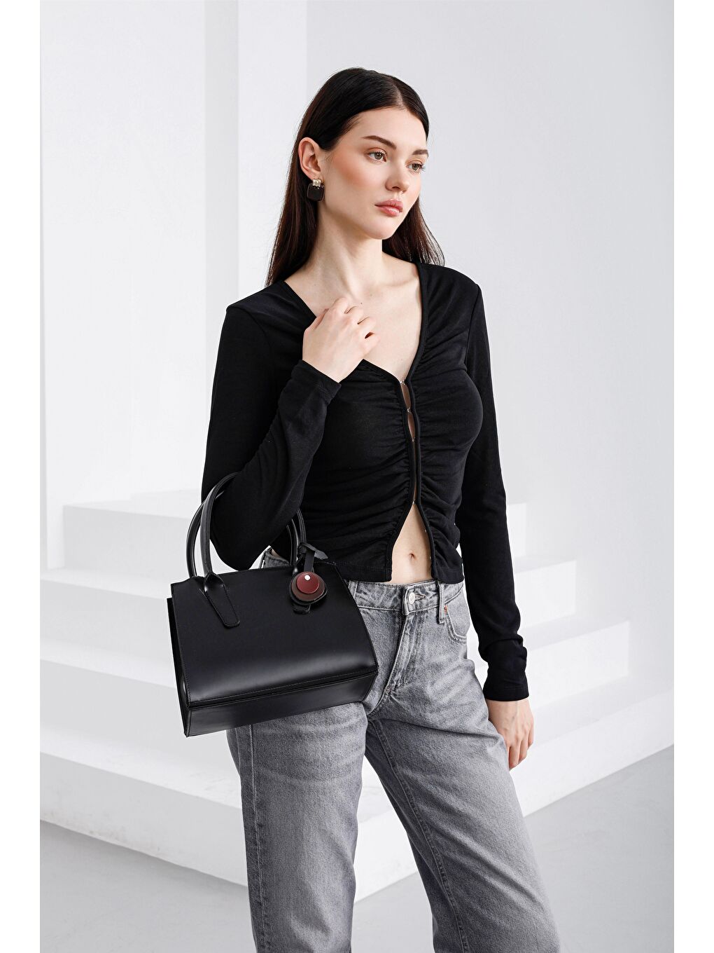 Pina Çok Gözlü El Ve Çapraz Çanta Siyah-3