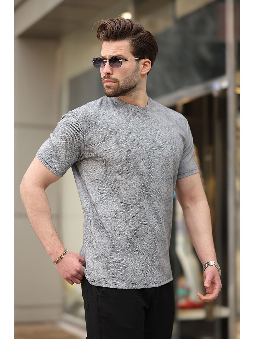 Siyah Basic Erkek T-Shirt E7131