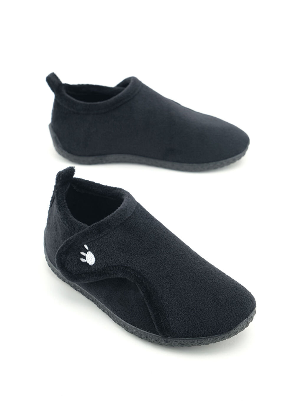 Siyah Kışlık Erkek Çocuk Rahat Taban Cırt Cırtlı Ayarlanabilir Ev Okul Kreş Panduf Ayakkabı