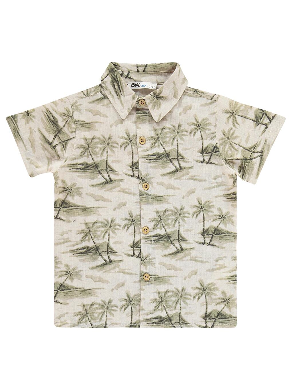 Boys Palmiye Desenli 2-5 Yaş Takım - Haki-1