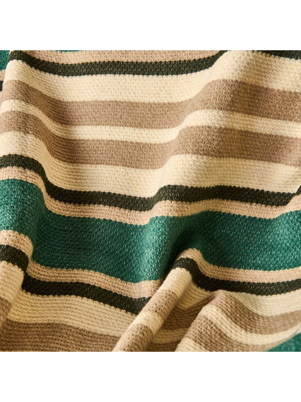 Soft Huzra Pamuklu Tv Battaniyesi - Yeşil - 130x170 cm-1