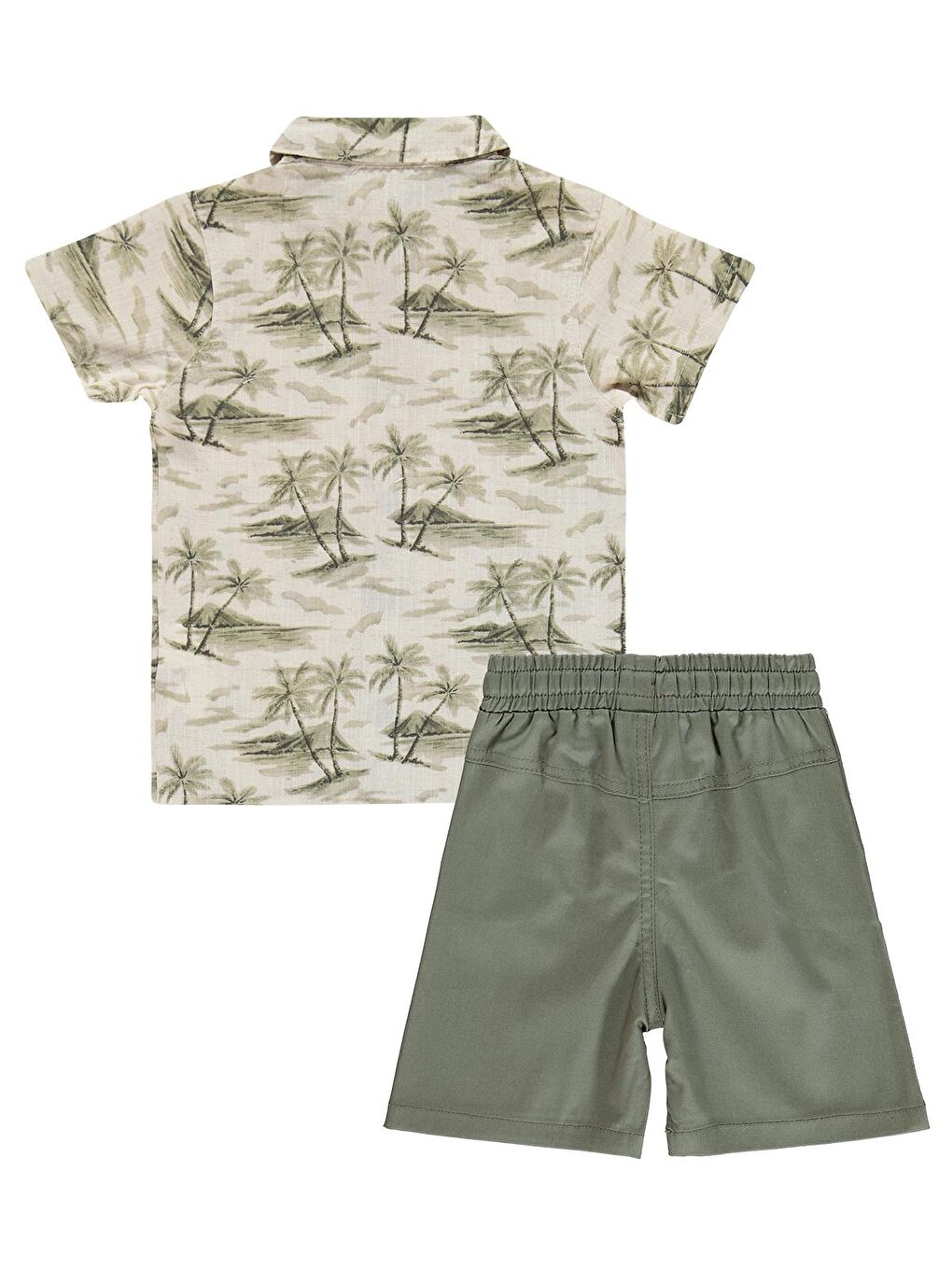 Boys Palmiye Desenli 2-5 Yaş Takım - Haki-3