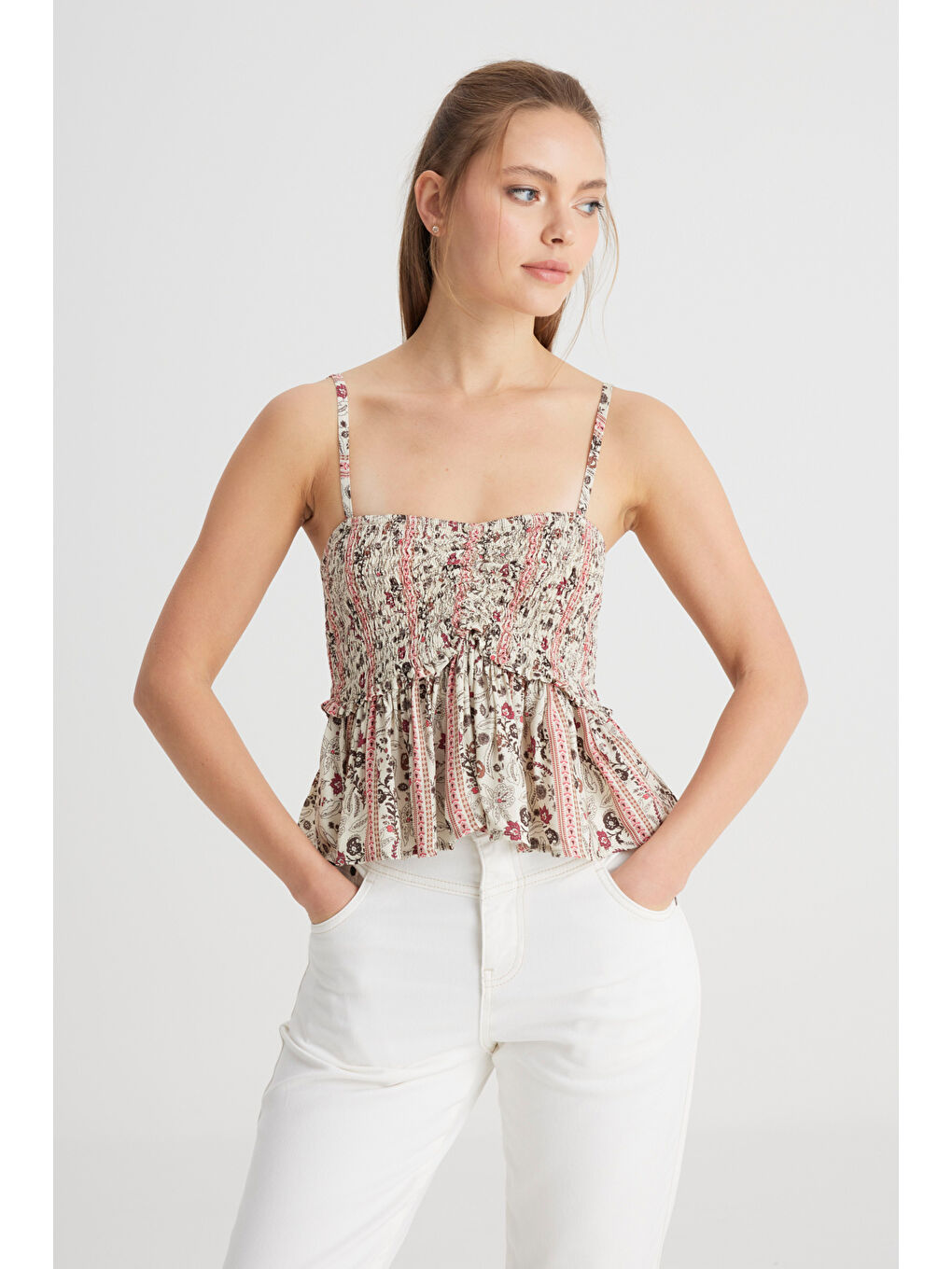 Mor Regular Fit Normal Kesim Kalp Yaka Mürdüm Rengi Bluz-3