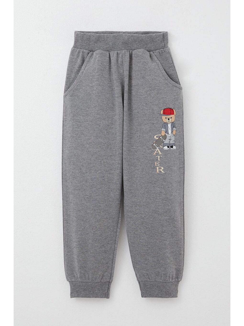 Turkuaz Erkek Bebek Eşofman Takım Kaykaycı Sevimli Ayıcık Baskılı Su Yeşili (1 Yaş)-2