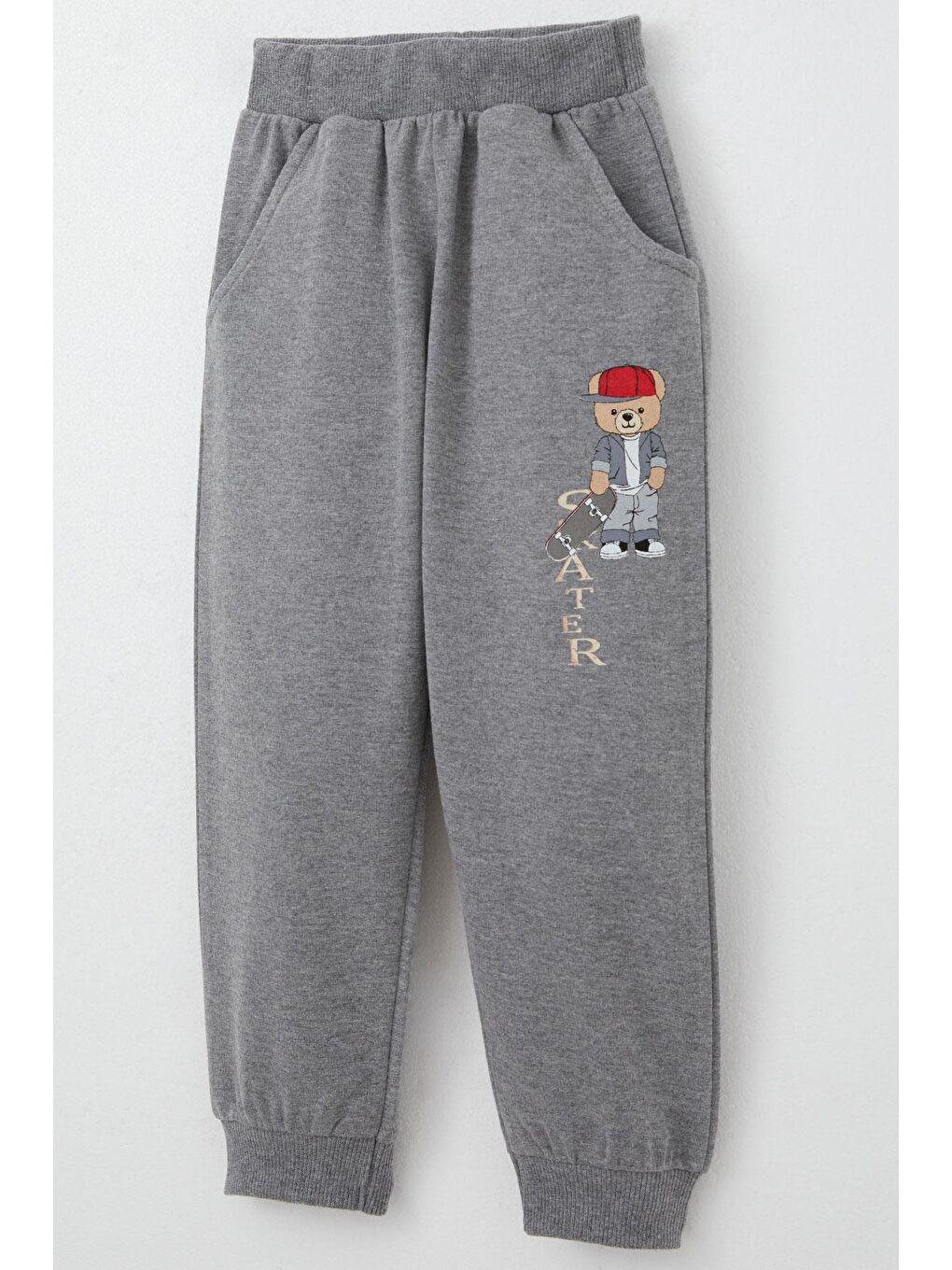 Turkuaz Erkek Bebek Eşofman Takım Kaykaycı Sevimli Ayıcık Baskılı Su Yeşili (1 Yaş)-6