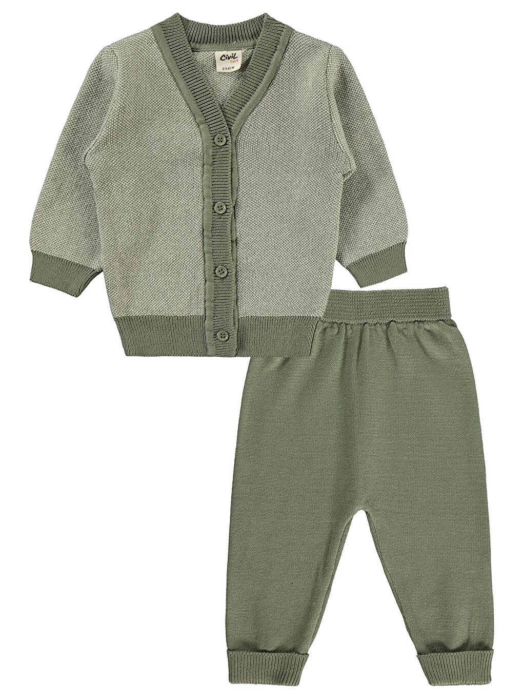 Yeşil Baby Hırkalı 6-18 Ay Takım