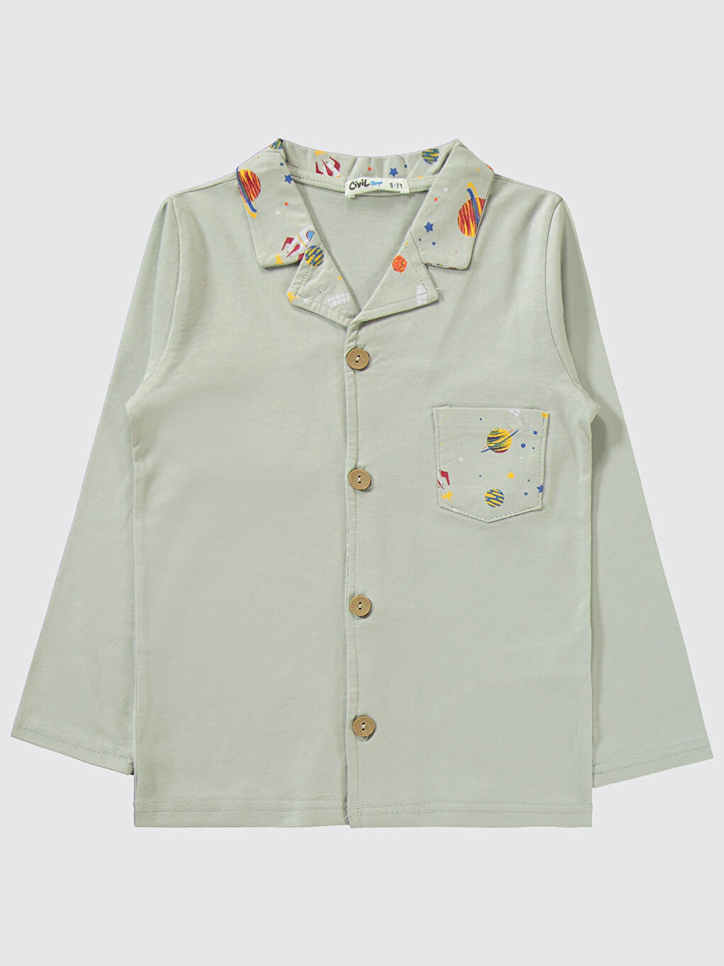 Boys Erkek Çocuk Pijama Takımı 6-9 Yaş Gri-2