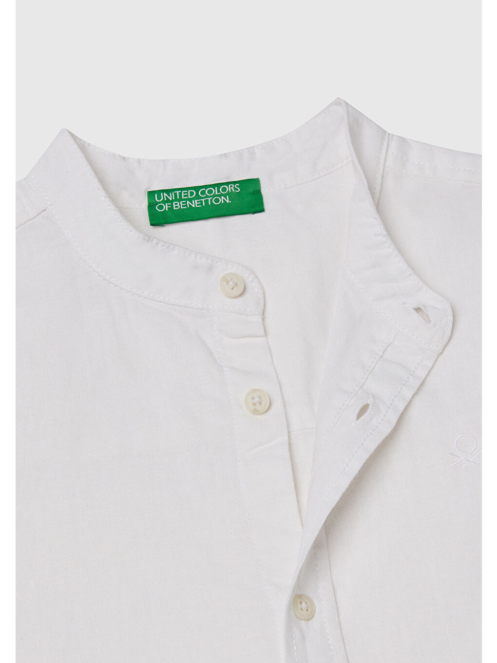 Erkek Çocuk Ekru Keten Karışımlı Hakim Yaka Kısa Kollu Gömlek-2