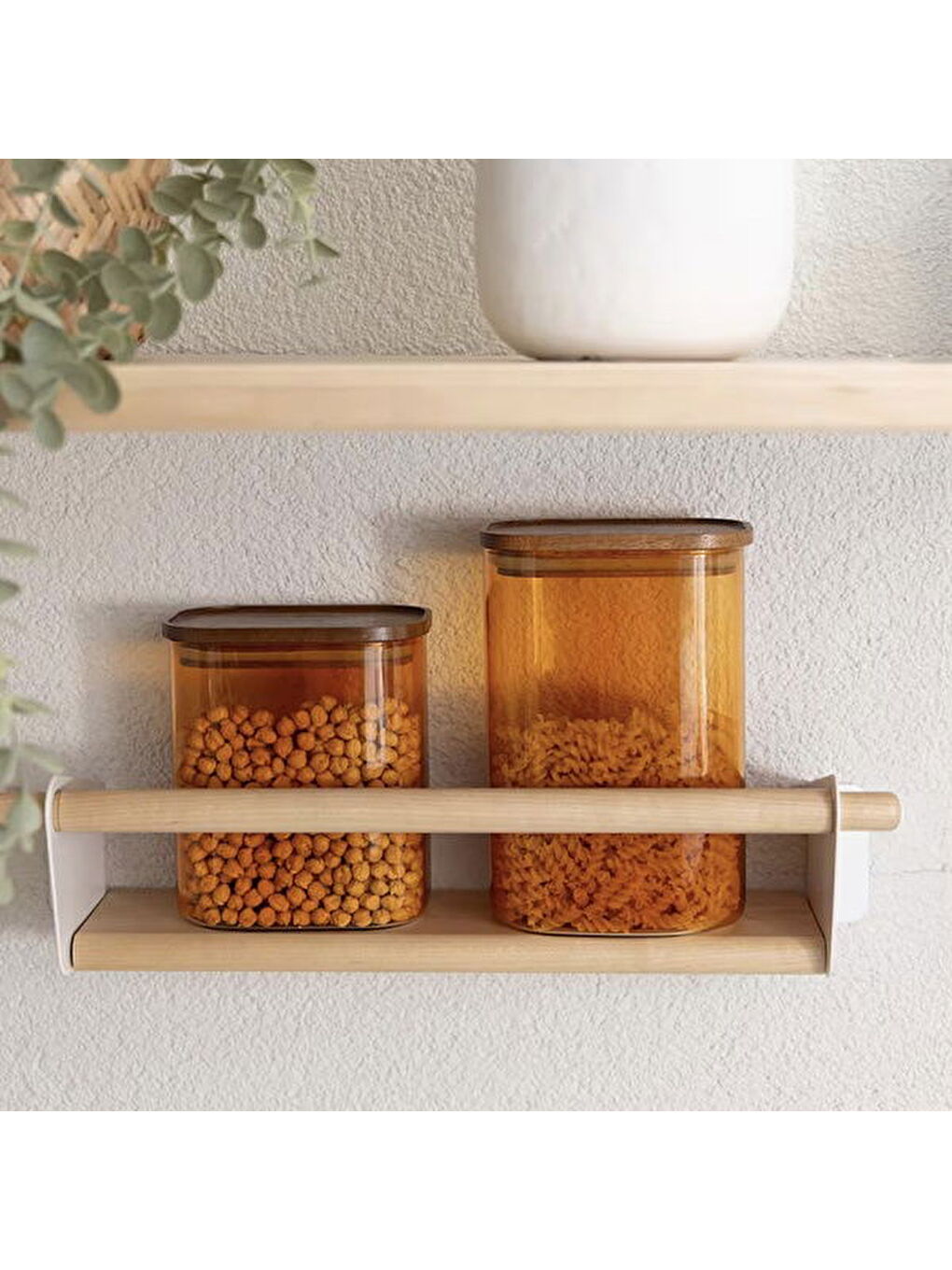 Sarı Akasya Dikdörtgen Cam Kavanoz - Amber - 1,2 lt-3