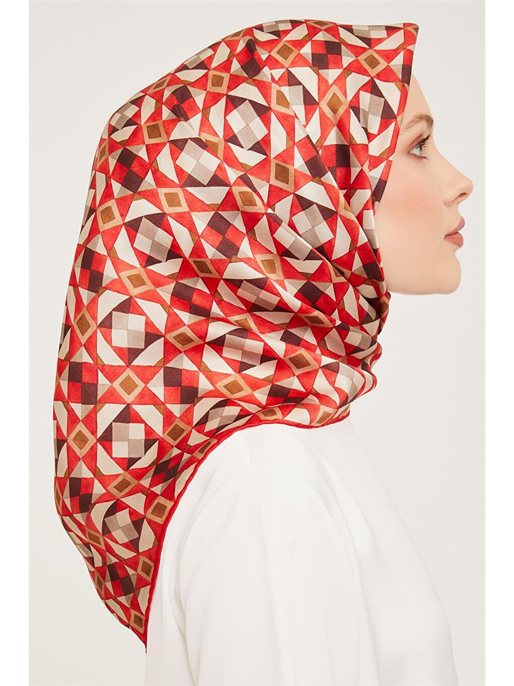 Turuncu Sura İpek Eşarp 23Ka9045 50-1