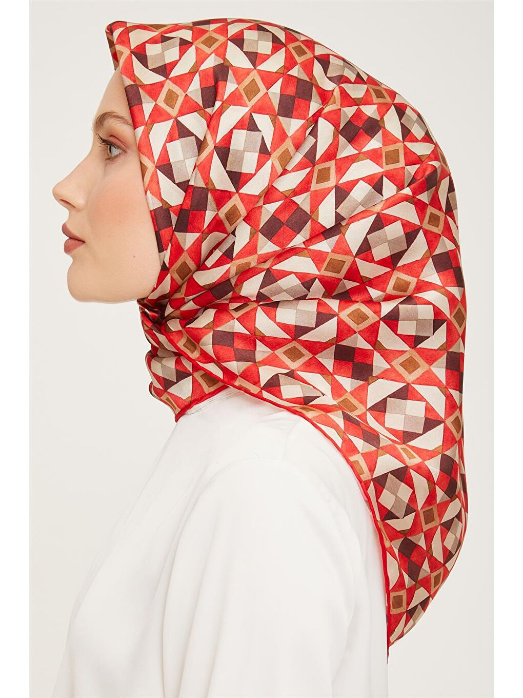 Turuncu Sura İpek Eşarp 23Ka9045 50-2