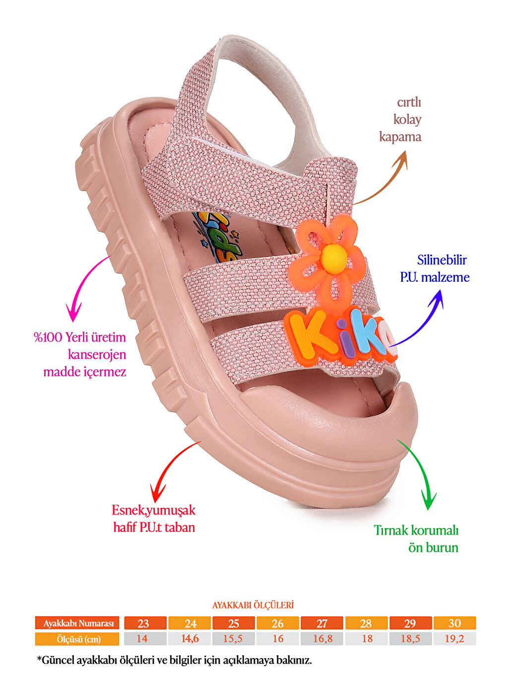 Pembe Jelly Simli Hafif Taban Kız Çocuk Sandalet-1