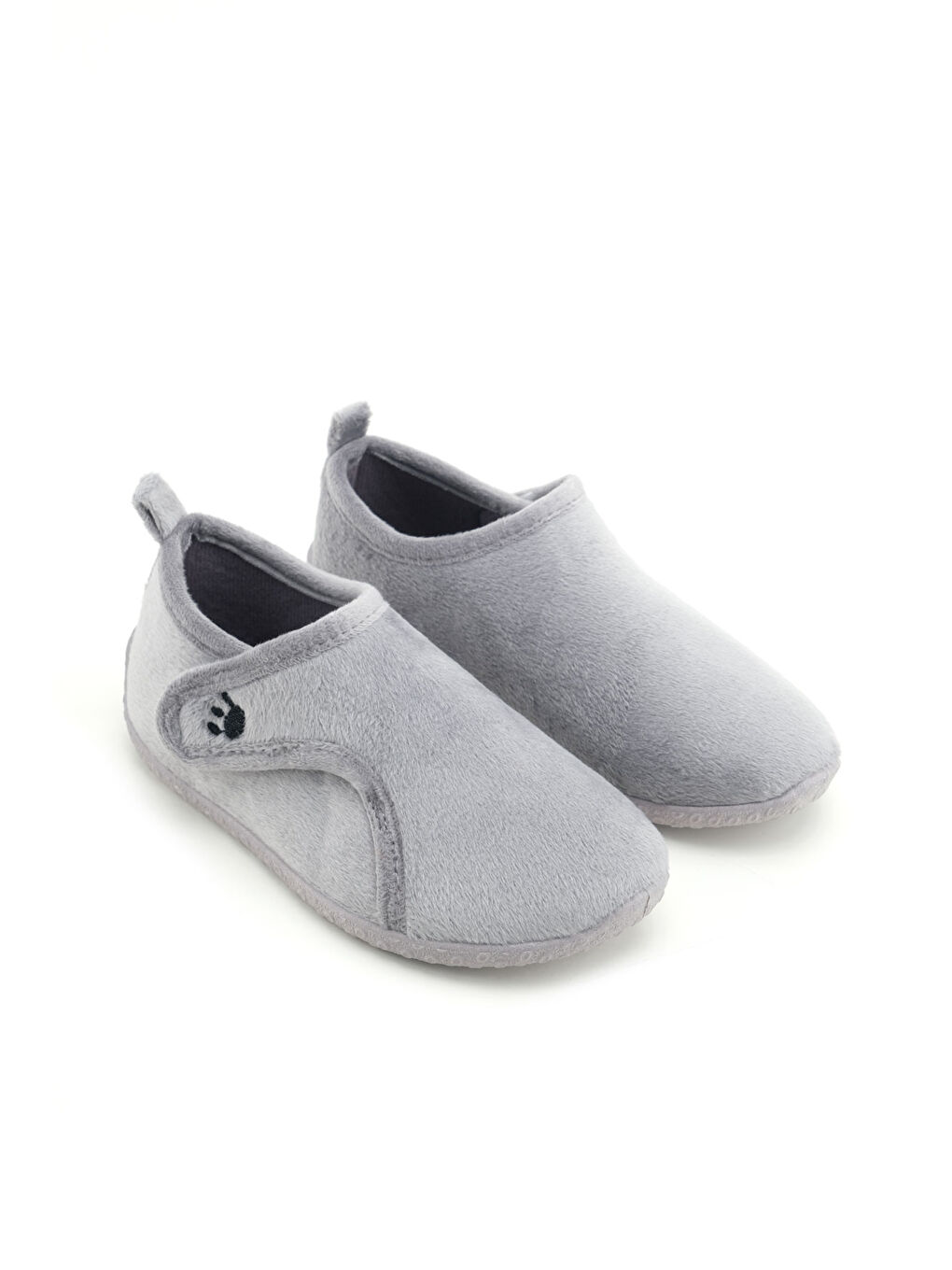 Gri Kışlık Kız Çocuk Rahat Taban Cırt Cırtlı Ayarlanabilir Ev Okul Kreş Panduf Ayakkabı-2