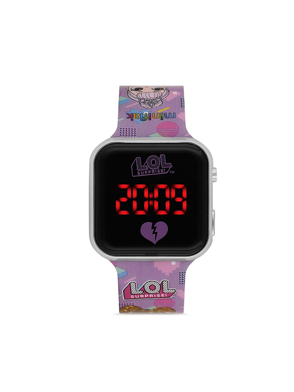 Mor LOL Surprise! Lisanslı LOL8002 Lila Square Led Çocuk Saati