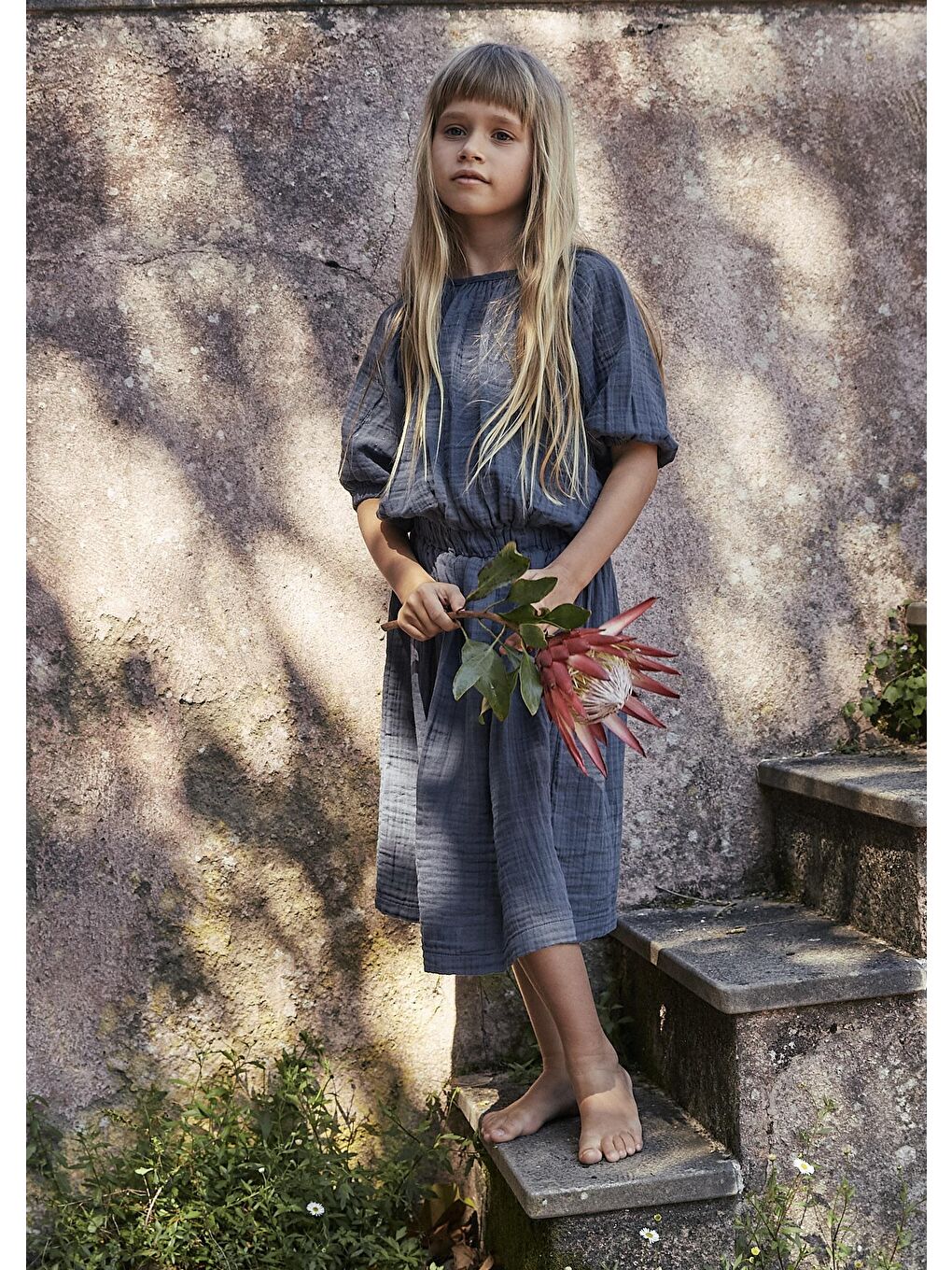 Gri Kız Çocuk Elbise